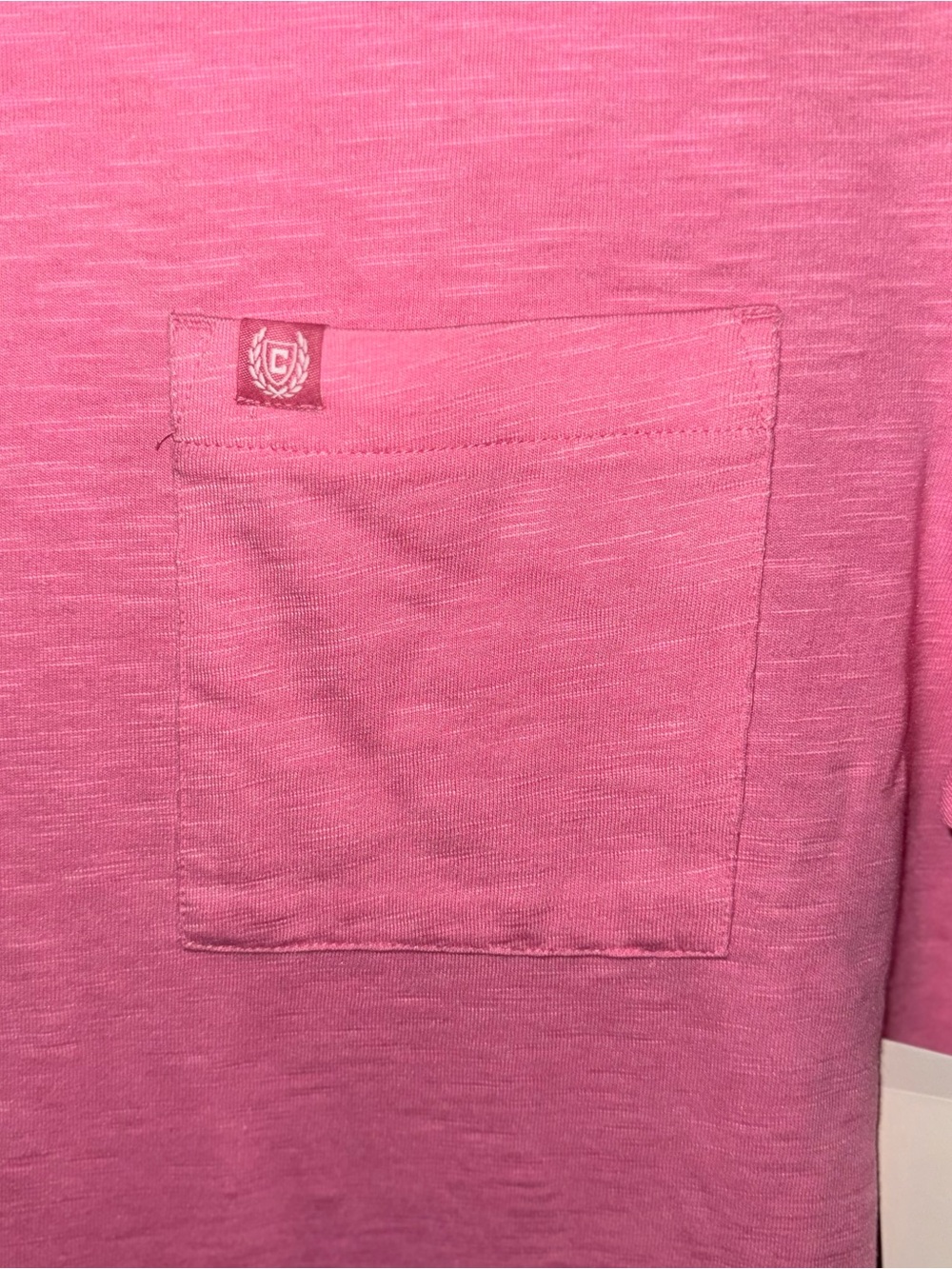 Chaps Men's Medium Pink Pocket T-Shirt NWT Seacoast Wash Slub Jersey Short Slv - Picture 3 of 6